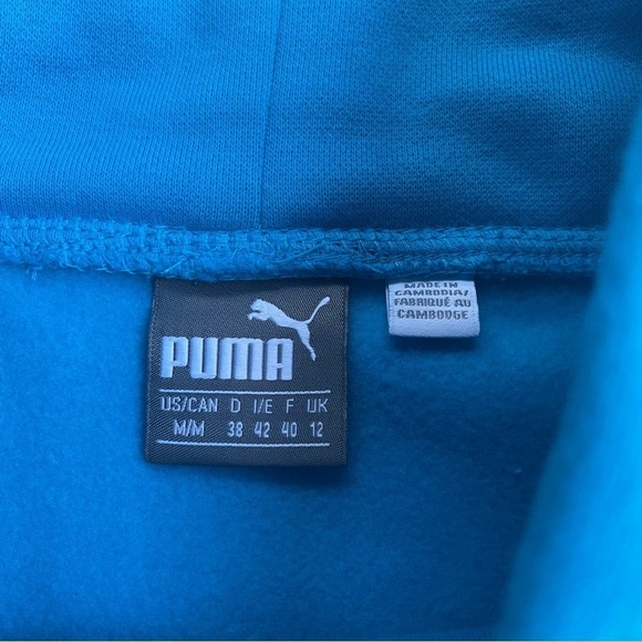 Puma Blue Cowl Neck Fleece Lined Sweatshirt US M - Picture 5 of 6